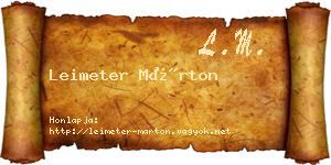 Leimeter Márton névjegykártya